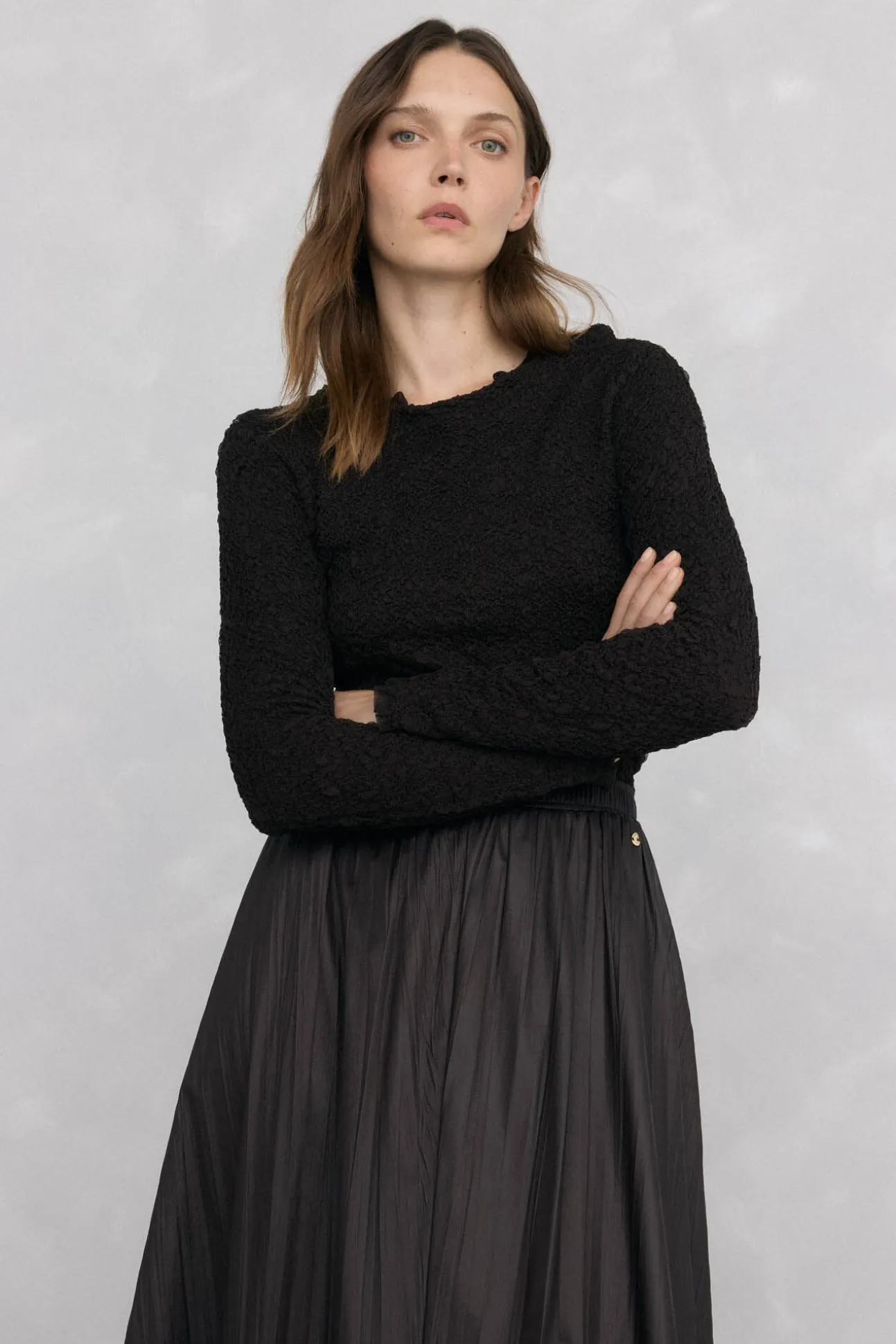 Jersey punto estructura arrugada