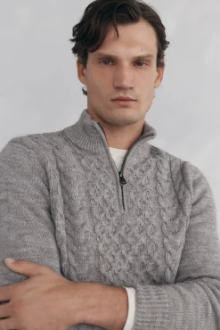 Jersey punto estructura lana cremallera
