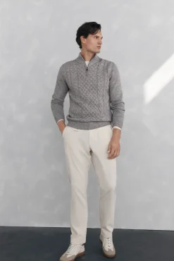 Jersey punto estructura lana cremallera