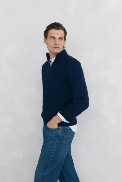 Jersey punto estructura lana cremallera