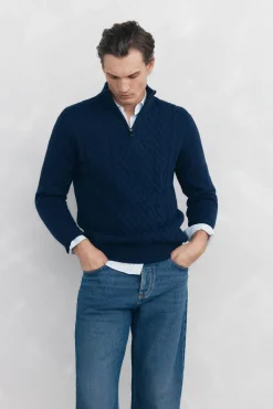 Jersey punto estructura lana cremallera