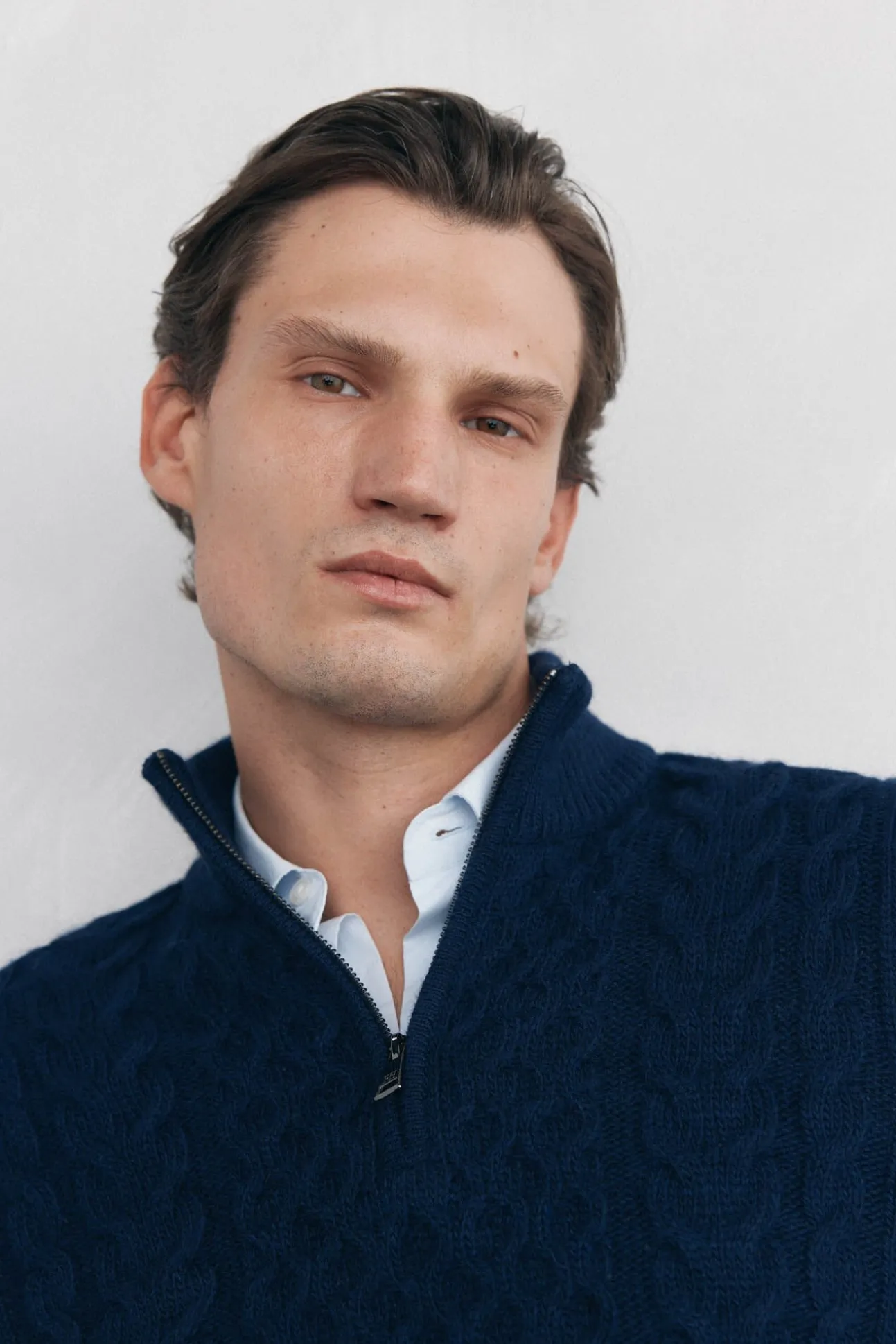 Jersey punto estructura lana cremallera