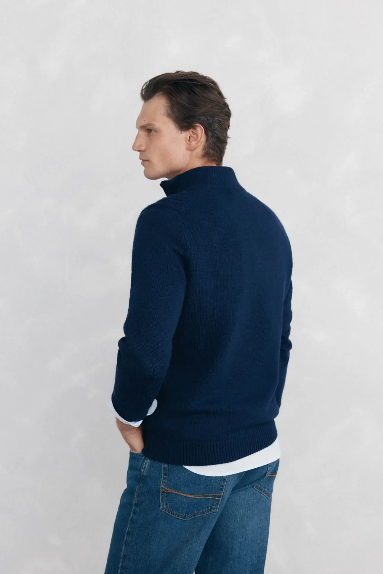 Jersey punto estructura lana cremallera