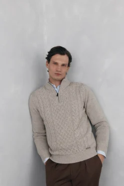 Jersey punto estructura lana cremallera