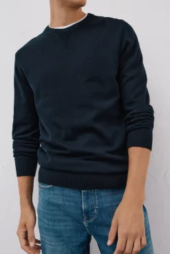 Jersey punto fino algodón cuello redondo