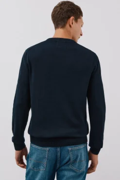 Jersey punto fino algodón cuello redondo