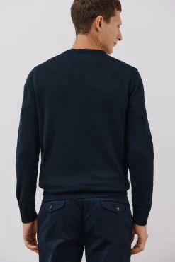 Jersey punto fino algodón cuello pico