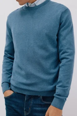 Jersey punto fino algodón cuello redondo