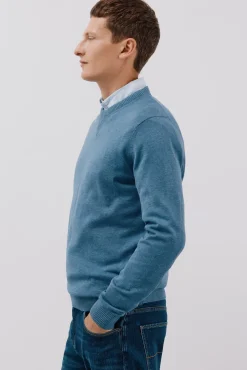 Jersey punto fino algodón cuello redondo