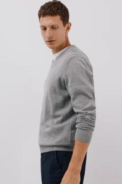 Jersey punto fino algodón cuello pico