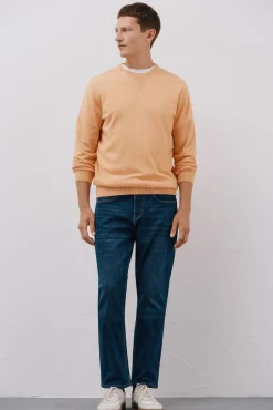 Jersey punto fino algodón cuello redondo