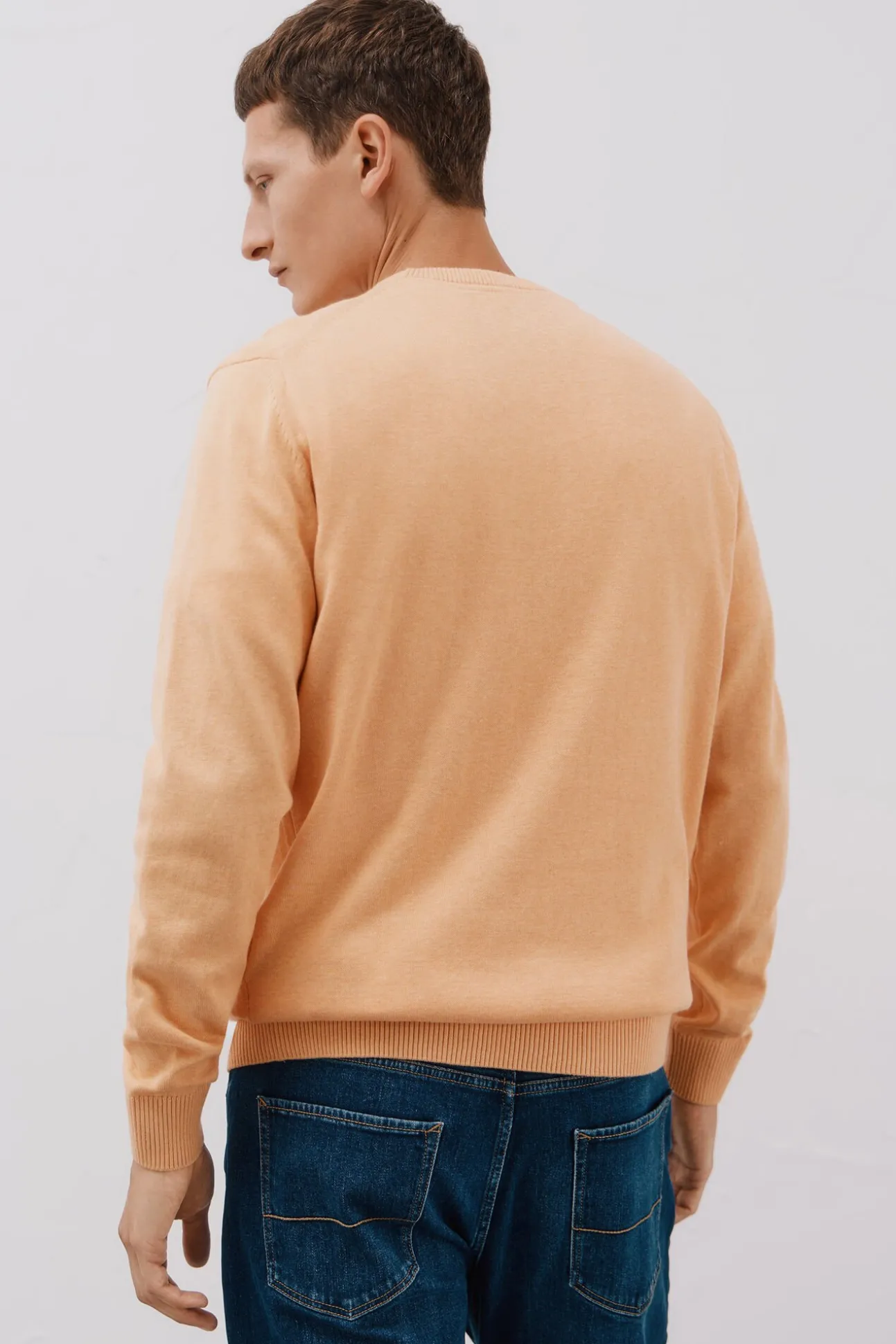 Jersey punto fino algodón cuello redondo