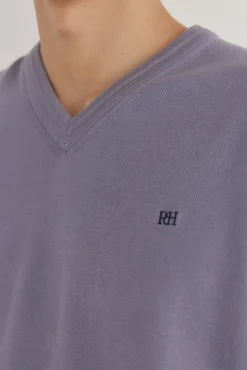 Jersey punto fino algodón premium cuello pico