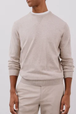 Jersey punto fino algodón cuello redondo