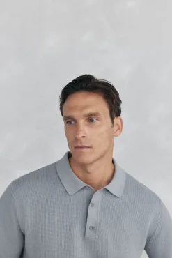 Jersey punto fino cuello polo estructura