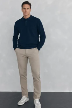 Jersey punto fino cuello polo estructura