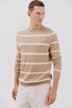 Jersey punto fino rayas cuello redondo