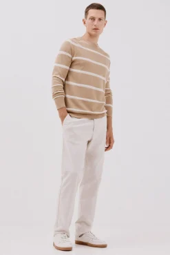 Jersey punto fino rayas cuello redondo