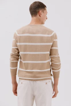 Jersey punto fino rayas cuello redondo