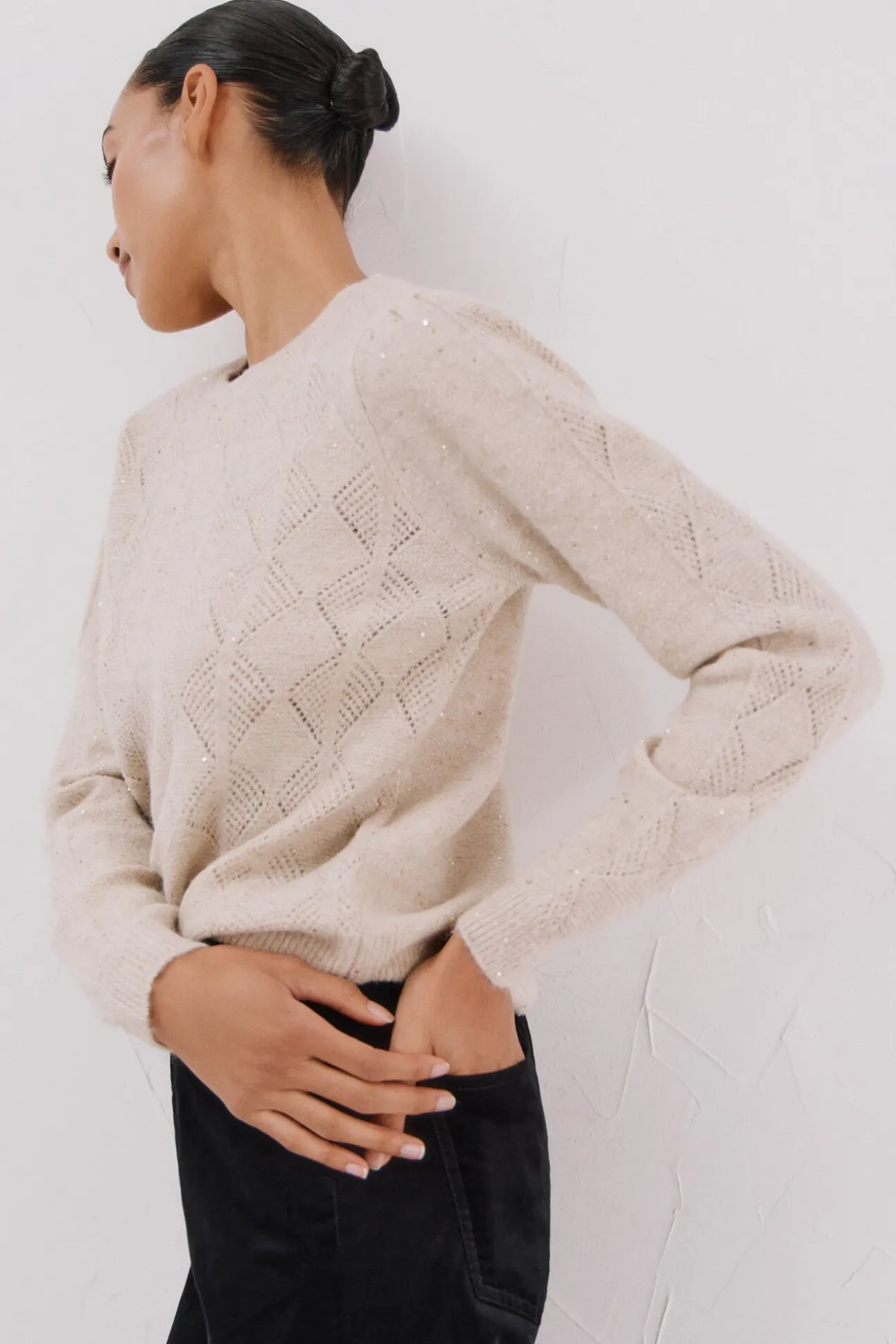 Jersey punto lentejuelas