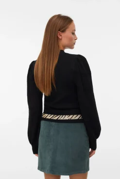 Jersey punto manga efecto encaje