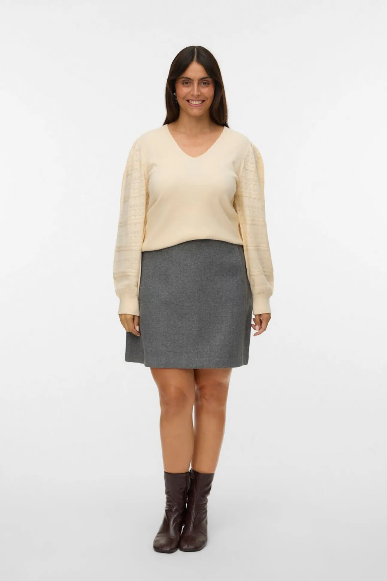 Jersey punto manga encaje talla grande