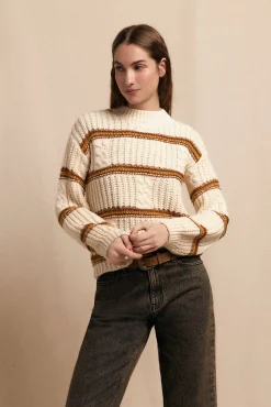 Jersey punto perlado rayas