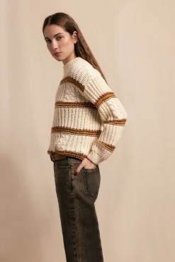 Jersey punto perlado rayas