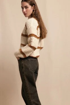 Jersey punto perlado rayas