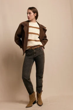 Jersey punto perlado rayas