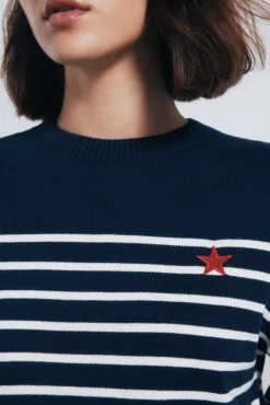 Jersey rayas combinado detalle bordado