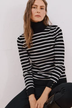 Jersey rayas cuello vuelto