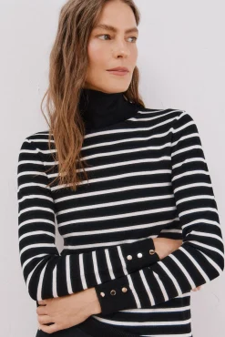 Jersey rayas cuello vuelto