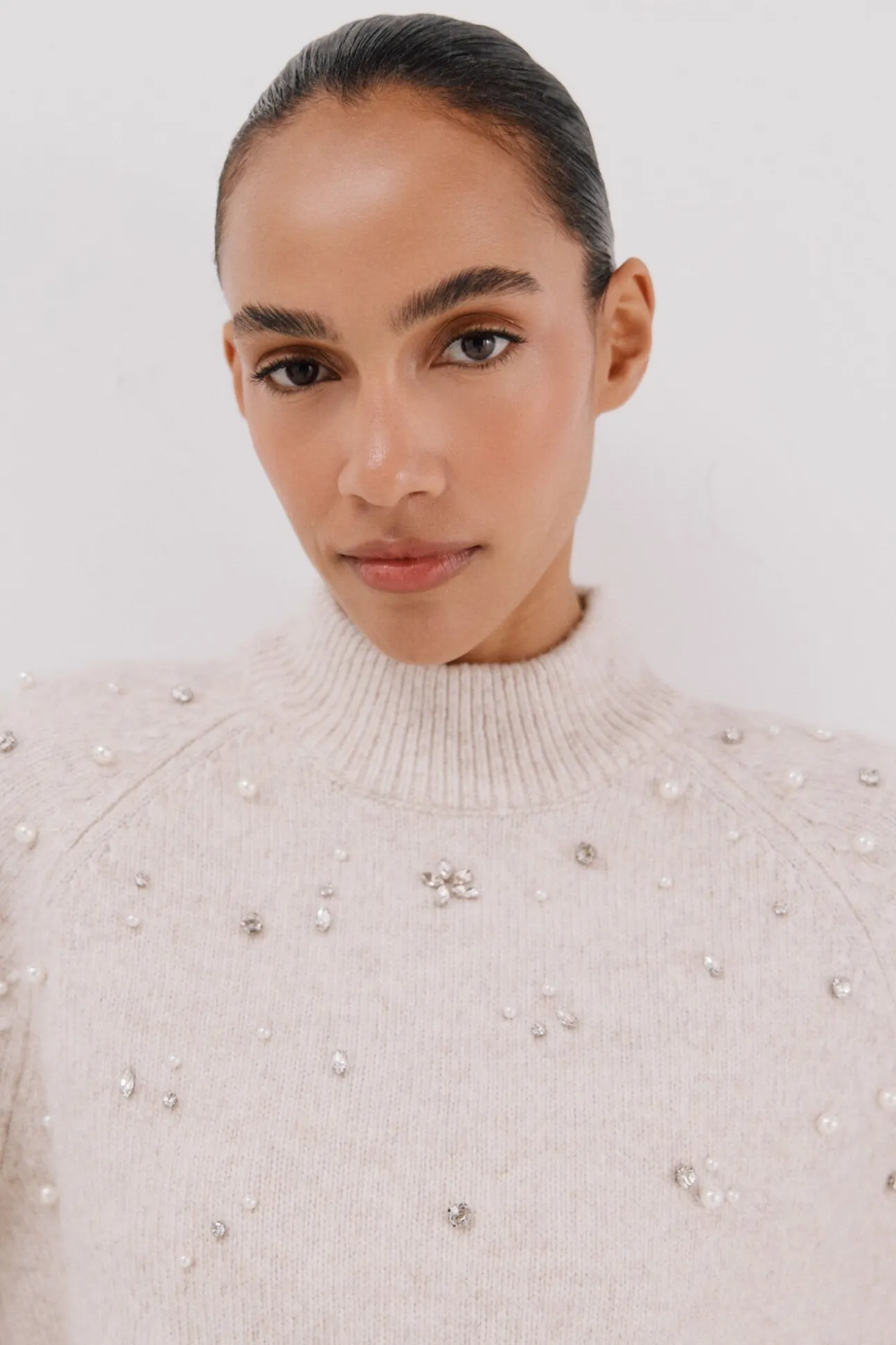 Jersey strass y perlas