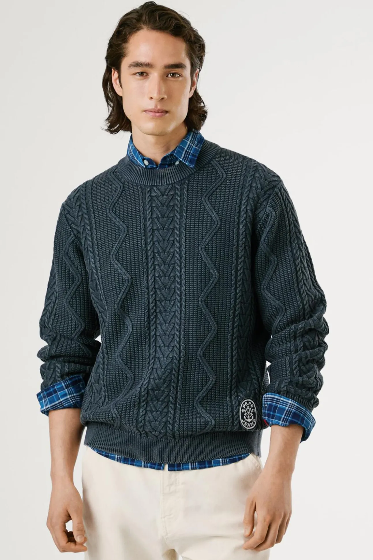 Jersey Trenzado Cuello Redondo