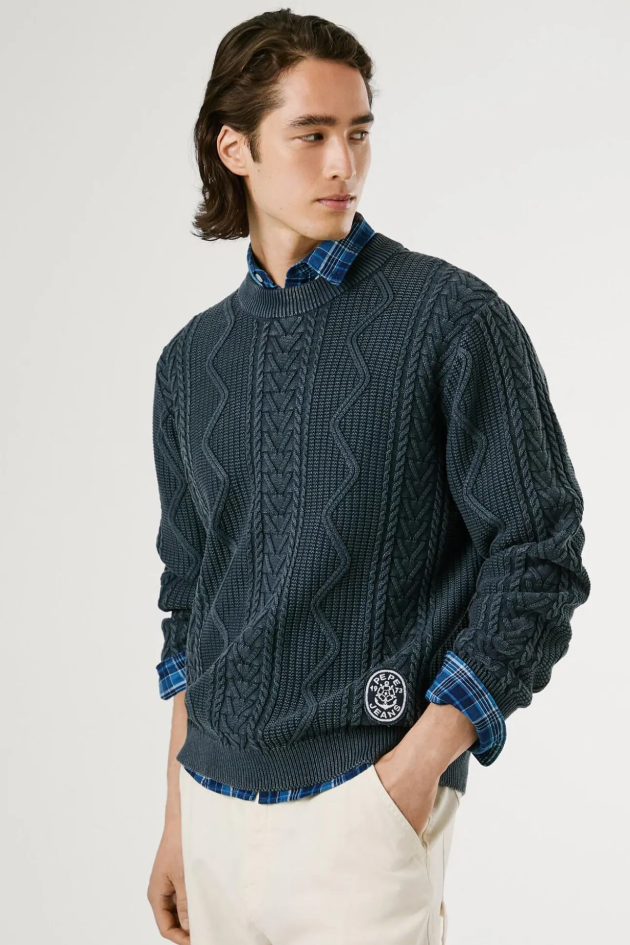 Jersey Trenzado Cuello Redondo