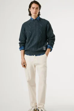 Jersey Trenzado Cuello Redondo