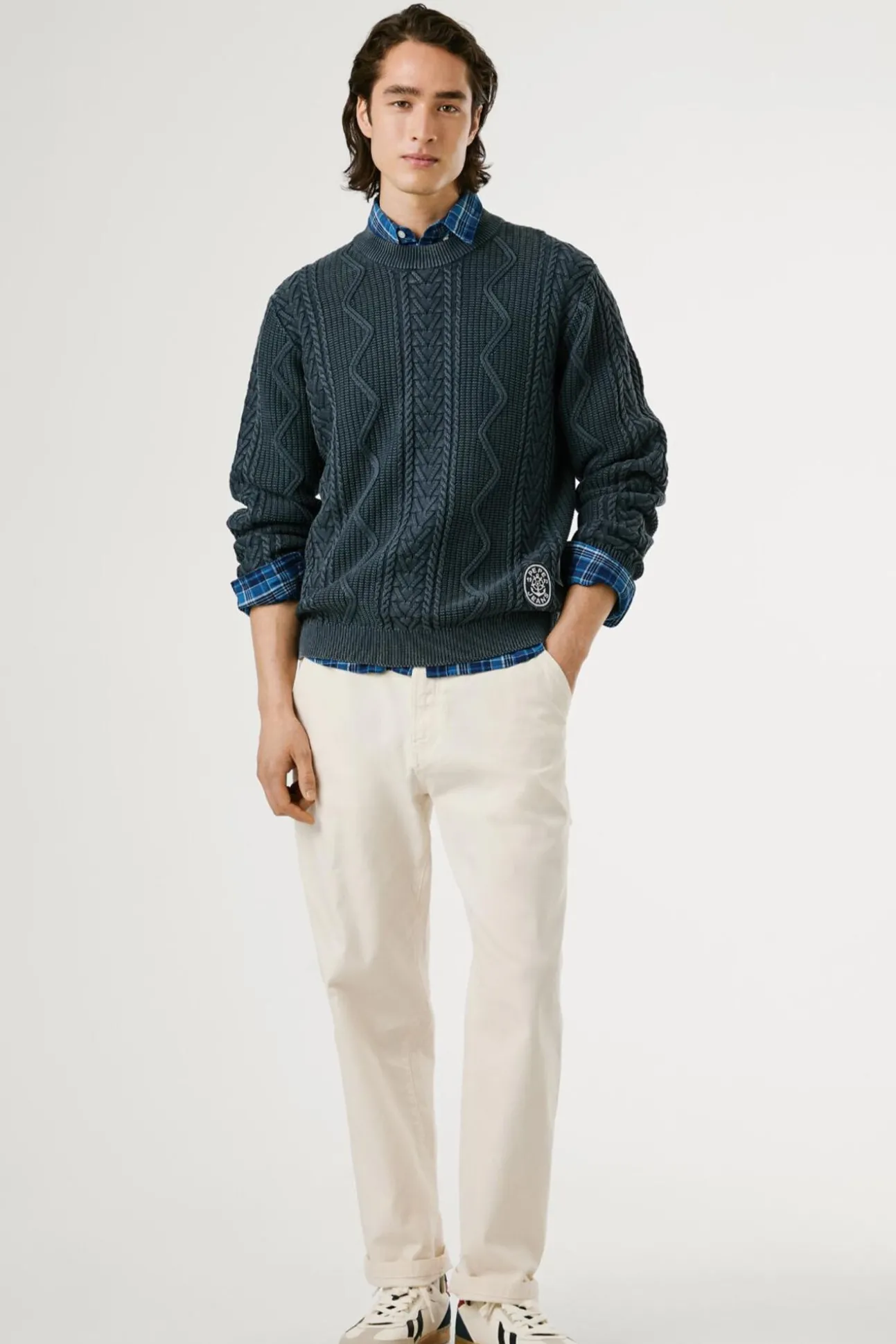 Jersey Trenzado Cuello Redondo