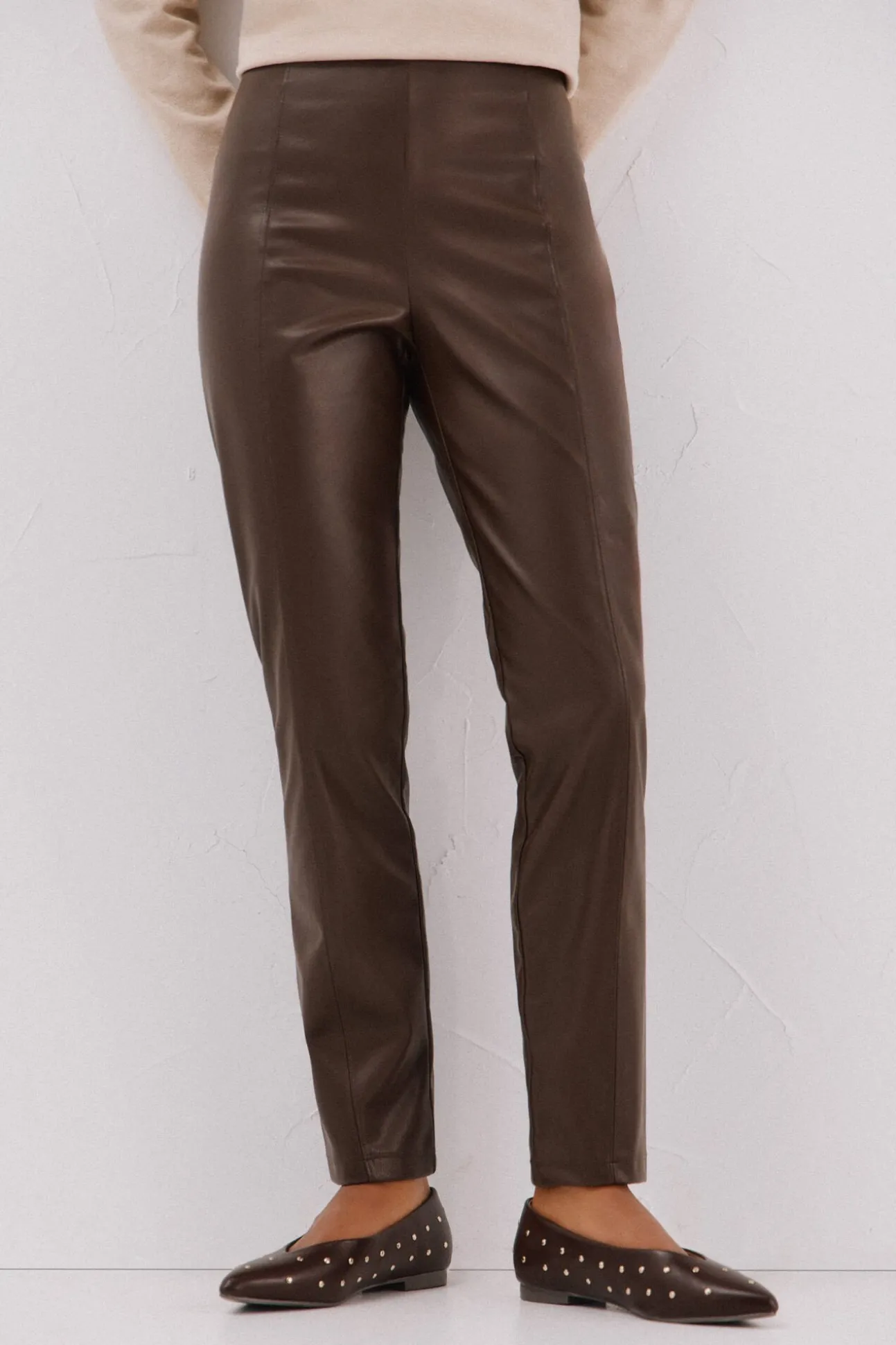 Legging de mujer de polipiel elástica