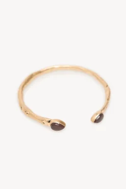 Leslie. Brazalete piedra bañado en oro