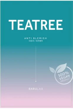 Mascarilla de tejido vegana con extracto de árbol de té