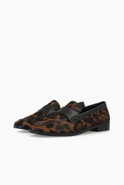 Mocasines en piel efecto animal print