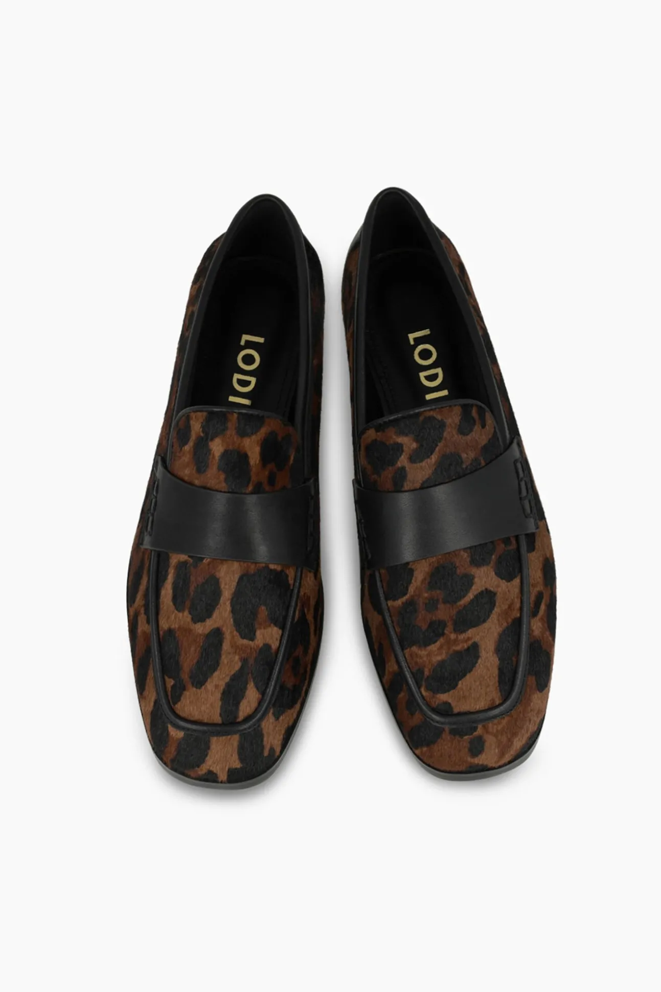 Mocasines en piel efecto animal print