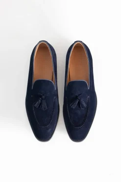 Mocasín borlas serraje piel