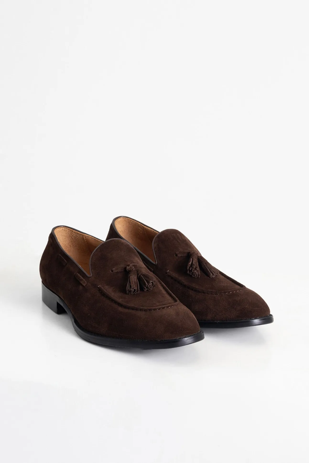 Mocasín borlas serraje piel