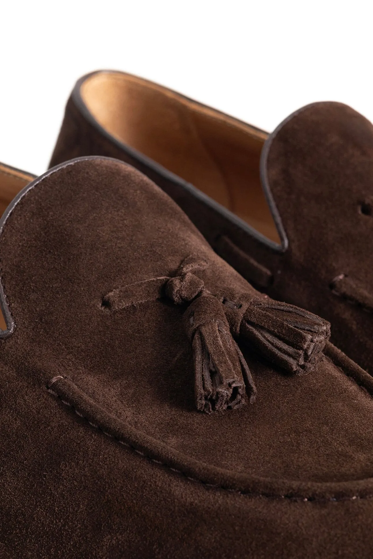 Mocasín borlas serraje piel