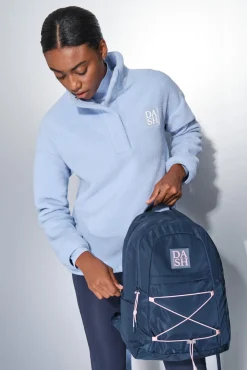 Mochila deporte azul gomas rosa