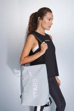 Mochila multiposición nylon efecto metalizado