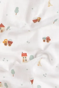 Muselina gasa algodón casitas