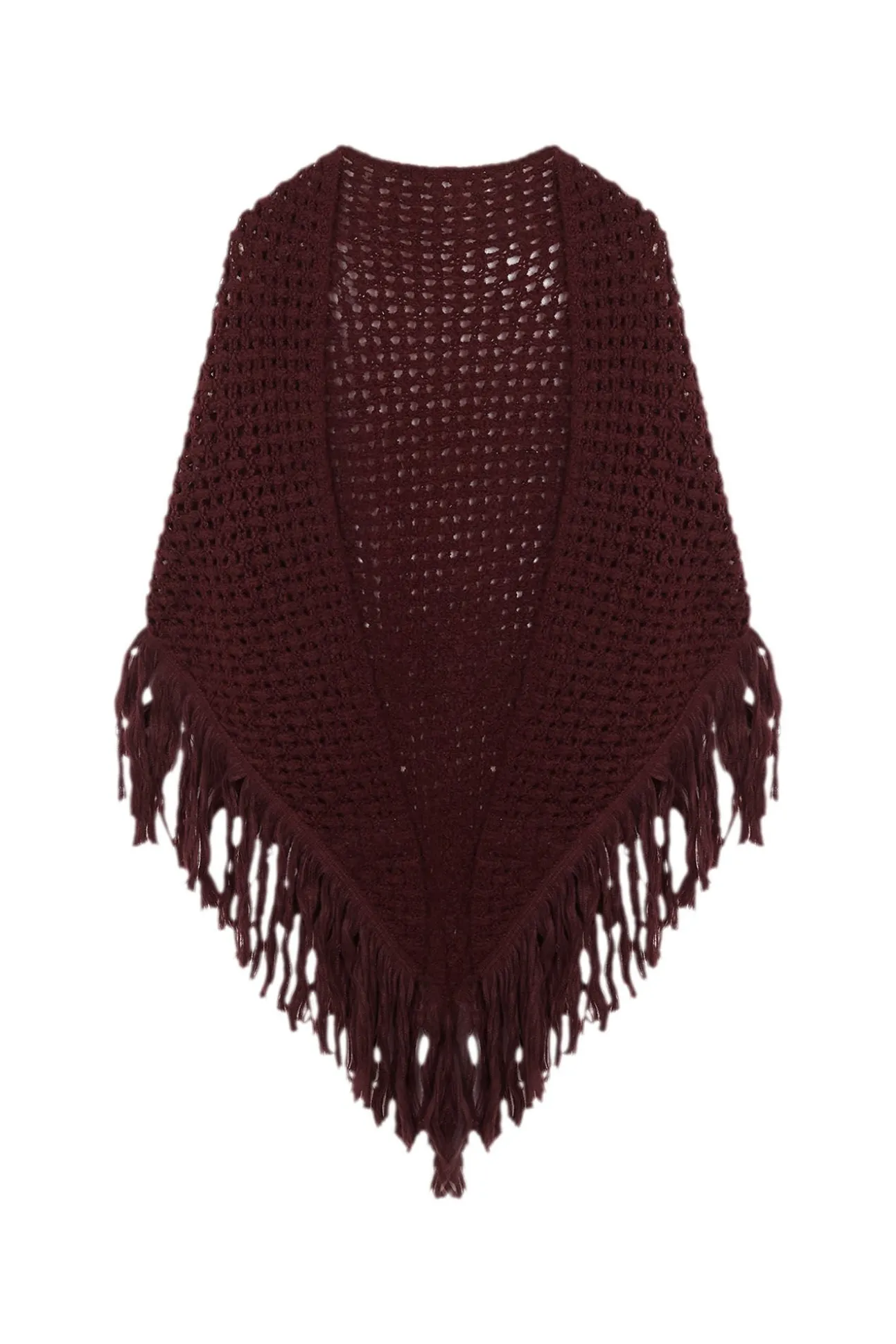 Nieves. Chal calado de flecos